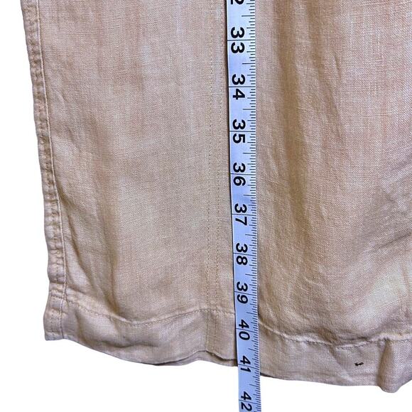NWOT 100% LINEN BOHO CHIC Neutral Wide Leg Preppy Cargo Pockets Pants MEDIUM - Picture 9 of 12